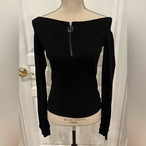 Free people off the shoulder black long sleeve
